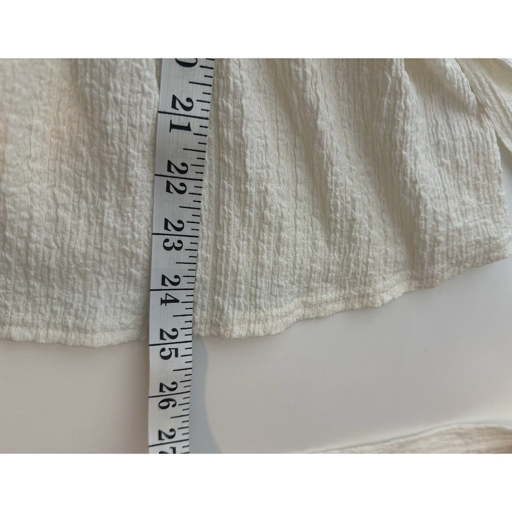 Calligraphie By Anthropologie Top Women's Medium‎ Balloon Sleeve Elastic Waist - Picture 9 of 10